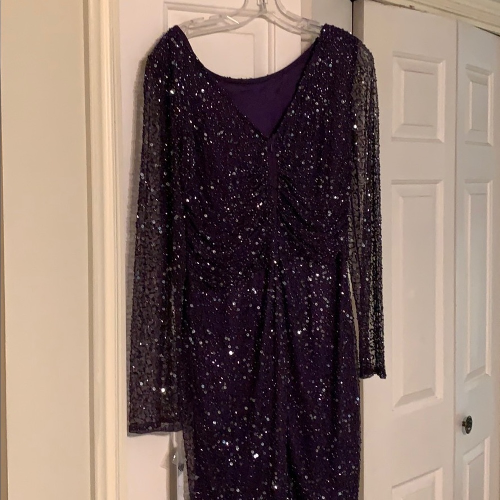 Eggplant, size 14 sequined dress